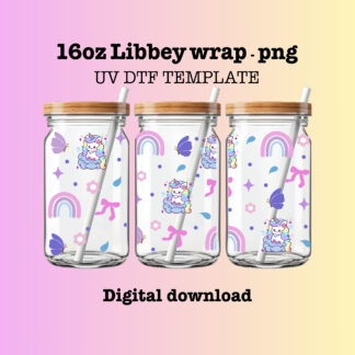 UNICORN AND RAINBOW 16oz CUP WRAP